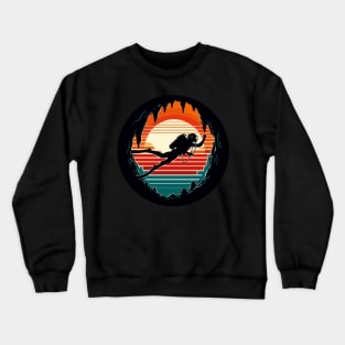 Retro Cave Diving Explore Crewneck Sweatshirt